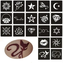 30 шт новые смешанные 193 стили блестящая хна трафарет для татуировки краска для тела Кот Цветок письмо дизайн Аэрограф девушка милый шаблон для рисования