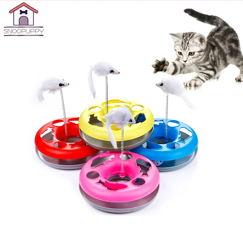 Cat Toys Mice Play Plate Pets Cats Carry Intelligence Play Disc Toys