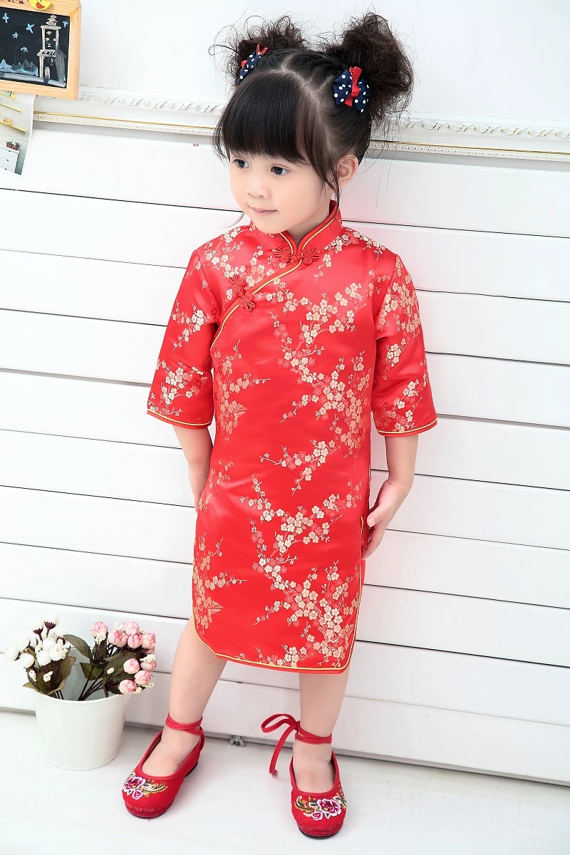 Plum vestido Qipao chino para niñas, trajes de fiesta florales, traje  Cheongsam, 2 12 años, 2021|clothes for girls|girls dressbaby girl dress -  AliExpress