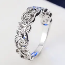 Кольцо из стерлингового серебра 925 для женщин Высокое качество Винтаж цветок украшения для пальцев индивидуальные Bague оптовая продажа
