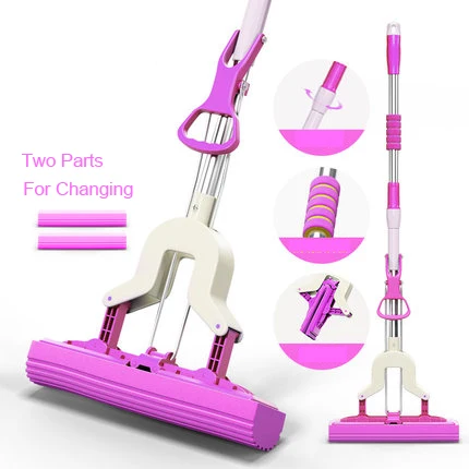 Поглощая формальдегид и губчатая Швабра выдвижной раза с выдавите домашнего пластика хлопковая Швабра для перетаскивания Швабра без ручная стирка - Цвет: Same as picture