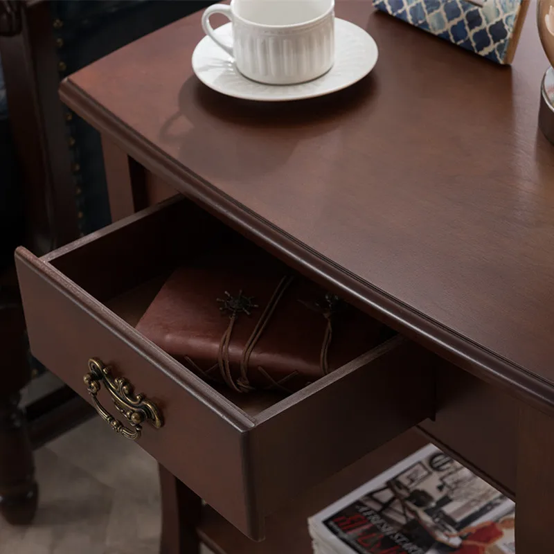 American solid wood side simple sofa cabinet table side cabinet mini corner coffee table square table living room side table American solid wood side simple sofa cabinet table side cabinet mini corner coffee table square table living room side table
