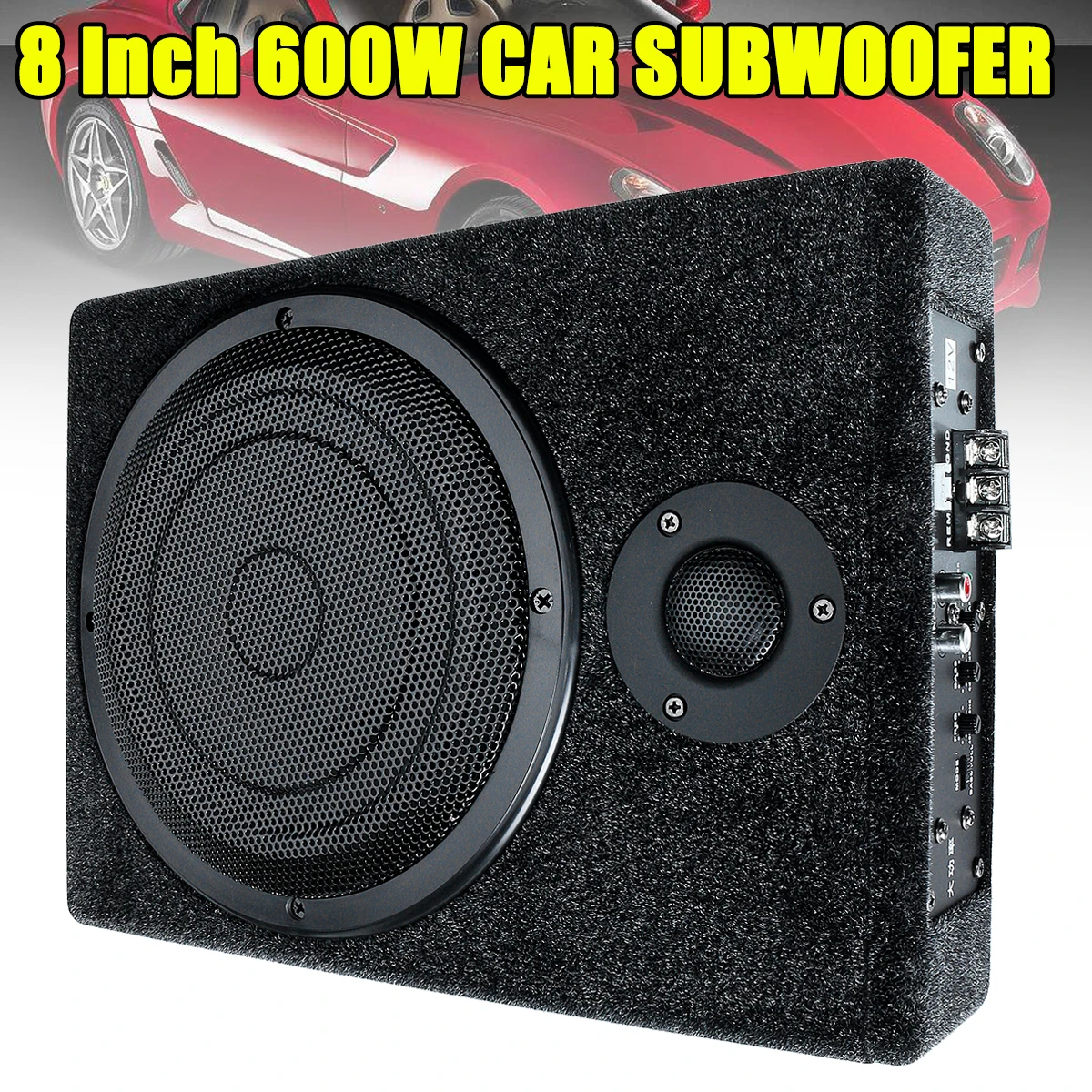 8 600W Active Car Enclosure Subwoofer Under-Seat Stereo Bass Powered Amplifier Sound Amplifier for Speakers