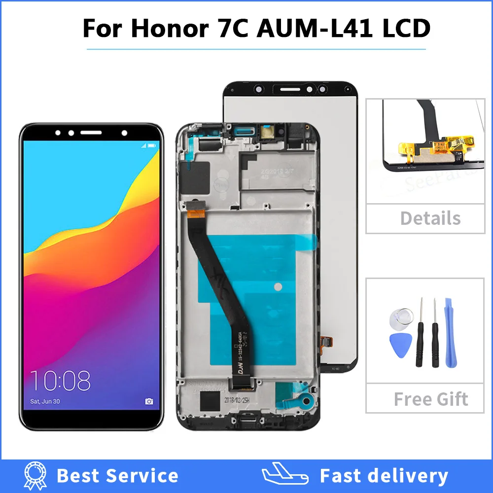 

For Huawei Honor 7C LCD Display+Touch Screen Russian Version AUM-L41 5.7inch New Digitizer Replacement for Honor 7C LCD Display