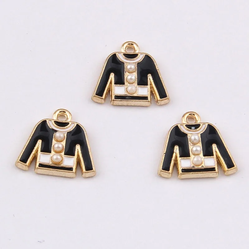50pcs enamel Charm clothes pendant 15*12mm 1.8g Handmade earrings