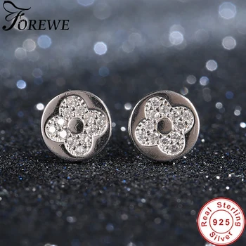 

FOREWE Lucky Clover of Love Earrings Top Quality CZ Stone 925 Sterling Silver Stud Earrings for Women Brincos Boucle D'oreille