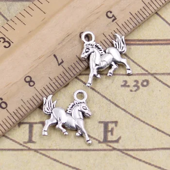 

20pcs/lot Charms Steed Horse 19x15mm Antique Silver Color Pendants Making DIY Handmade Tibetan Finding Jewelry For Bracelet