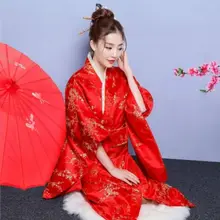 Женское японское традиционное кимоно платье с цветочным принтом костюмы для ванны для сцены Косплей юката кимоно для женщин