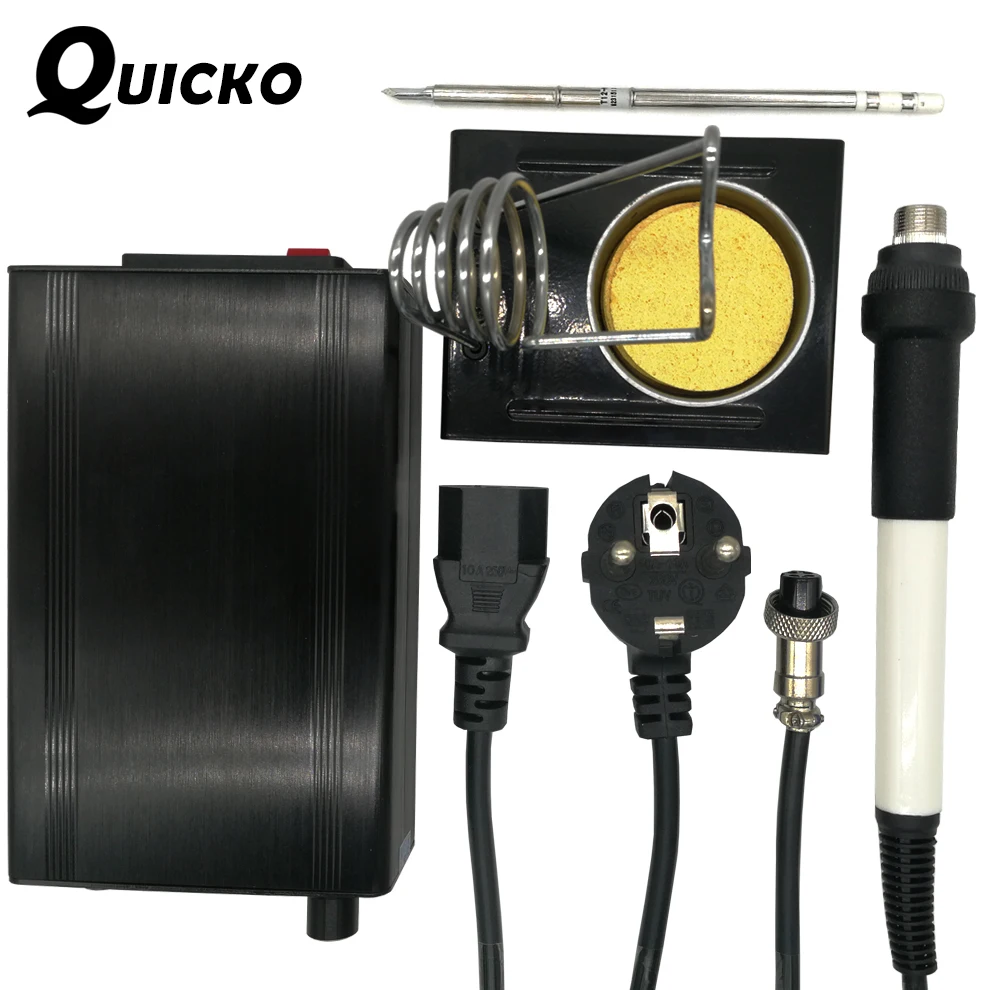 QUICKO Новый OLED T12 Цифровой паяльник регулятор температуры 108 ВТ с европейской