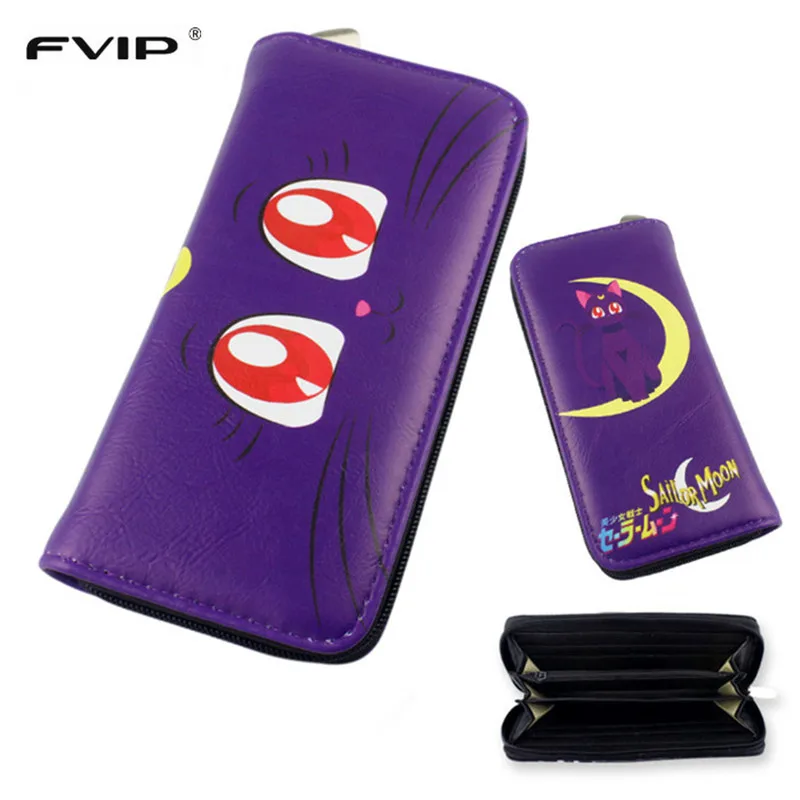 

FVIP Cartoon Anime Wallet Fairy Tail Sailor Moon Sakura Card Captor Poke Go Lovely Lady's Long Wallets