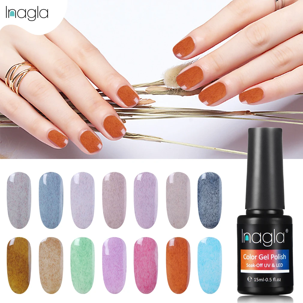 Inagla 15ml Furcoat Gel Polish 21 Colors High Quality Soak Off Mermaid Hybrid UV LED Nail Art Base Top Coat Needed Varnish | Красота и