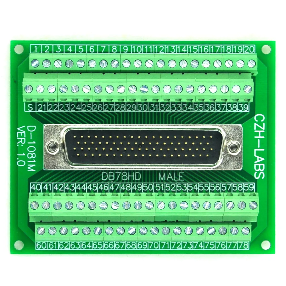 

D-SUB DB78HD Male Header Breakout Board, Terminal Block, DSUB DB78 Connector.