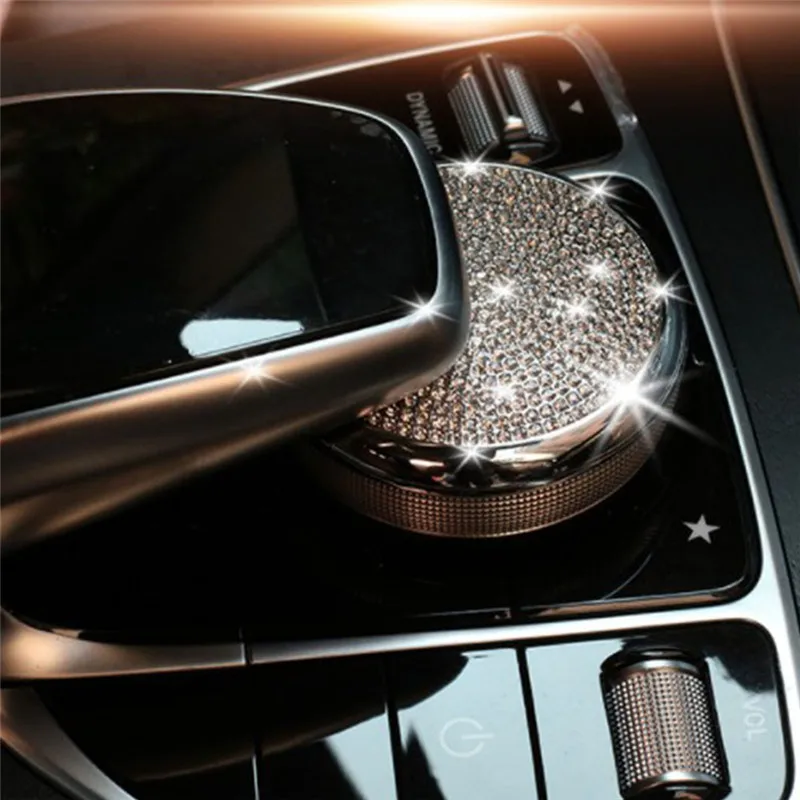 

Bling Crystal Diamond Decor Car Center Console Multimedia Sound Button Controller Knob Cover Trim For BMW 1 3 4 5 7 Series X1 X3