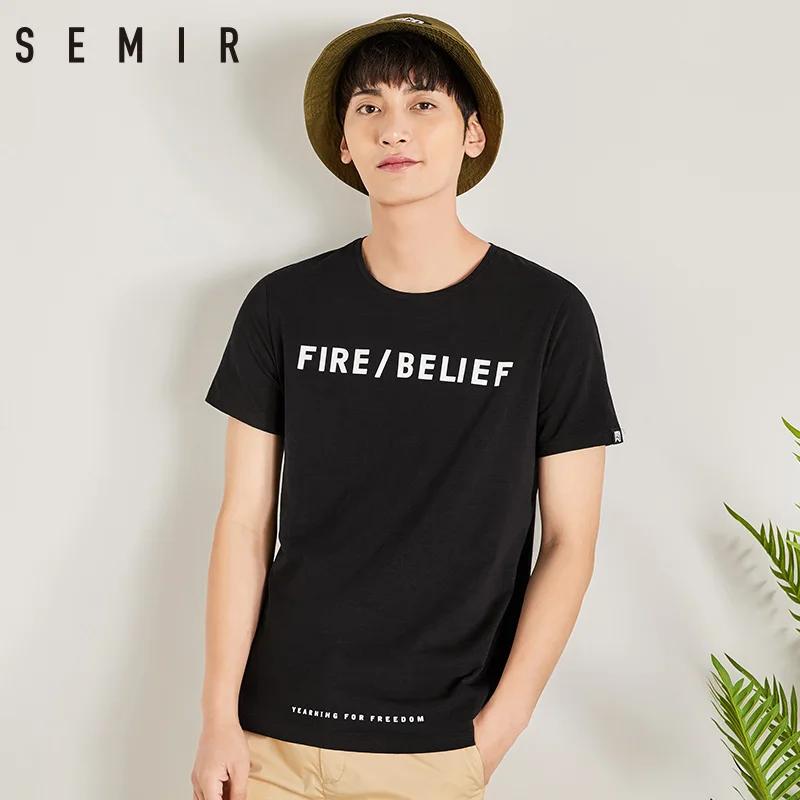 SEMIR футболка мужская с коротким рукавом 2018 летняя рубашка круглым вырезом рукав