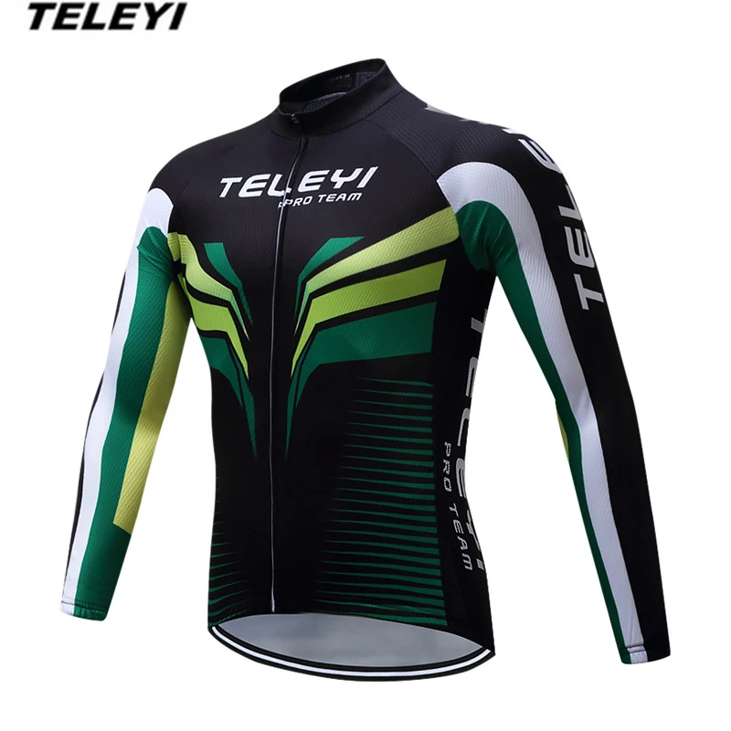 Black Men/'s Team MTB Cycling Long Sleeve Jersey Bicycle Shirt Polyester Maillots