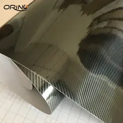 5D Автомобильная наклейка Глянцевая углеродное волокно виниловая оберточная пленка фольга 3D текстура Водонепроницаемая DIY Авто