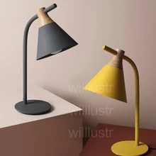 Willlustr Новая Железная деревянная лампа для чтения прикроватная настольная лампа Macaron цвет розовый желтый серый для кабинета настольная лампа для офиса отеля