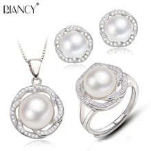 Fashion Pearl Jewelry Sets Natural Freshwater Pearls Necklace Earrings Ring 925 Sterling Silver Jewelry Pendants For Women Fashion Pearl Jewelry Sets Natural Freshwater Pearls Necklace Earrings Ring 925 Sterling Silver Jewelry Pendants For Women