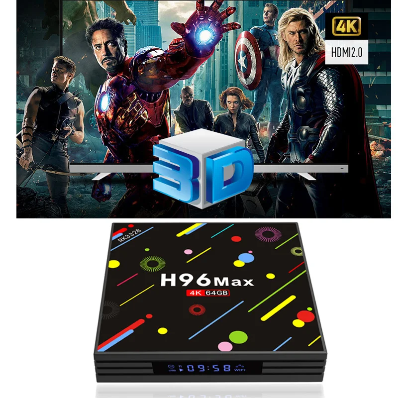 Xinways H96 MAX Plus Smart TV Box Android 7.1 Rockchip RK3328 4 gb di 64 gb di USB3.0 4 k GooglePlay Netflix set top box