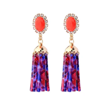

Ethnic Statement Tassel Earrings Epoxy Resin Dangle Earrings Boho Jewelry For Women Summer New Fashion Jewelry Drop Shipping