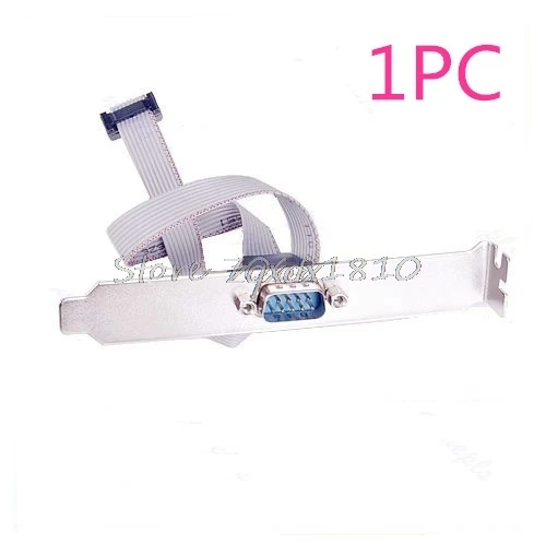 new Motherboard RS232 DB9 Pin Com Port Ribbon Serial Cable Connector Bracket