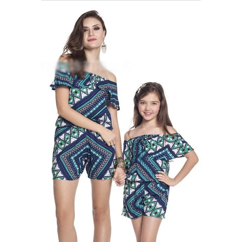 

Family Mother Daughter Romper Summer Family Matching Set Clothing Family Matching Outfits Women Girl Short Pant Romper