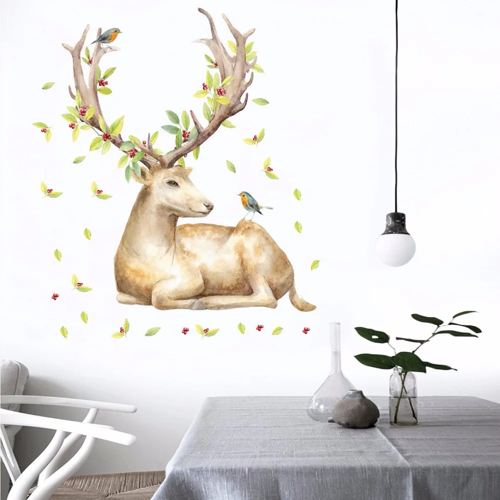 Kind Sika олень виниловые наклейки на стену для спальни гостиной DIY Съемные животные