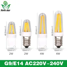 Лучшее качество гарантия 2 года G4 светодиодный лампы G9 светодиодный лампы E14 G9 нити светильник AC220V g9 e14 Светодиодная лампа-Кукуруза лампы 1,5 Вт 2 Вт 4 Вт светильник Настенный светильник