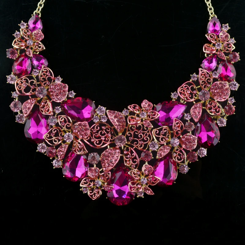 Fuchsia Necklace And Earrings 2025