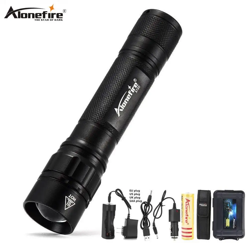 AloneFire X720 Zoom светодиодный фонарик тактический фонарь для кемпинга Q5