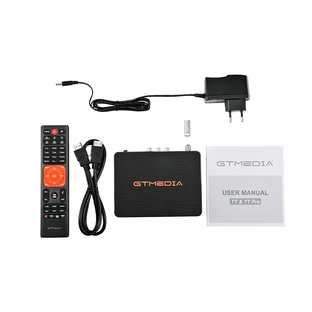 GT медиа TT Pro DVB-T2/DVB кабельный декодер формата HD Receptor de tv Terrestre con Antena WiFi, H.264/H.265 HEVC/MPEG2/MPEG4 ccamYoutube