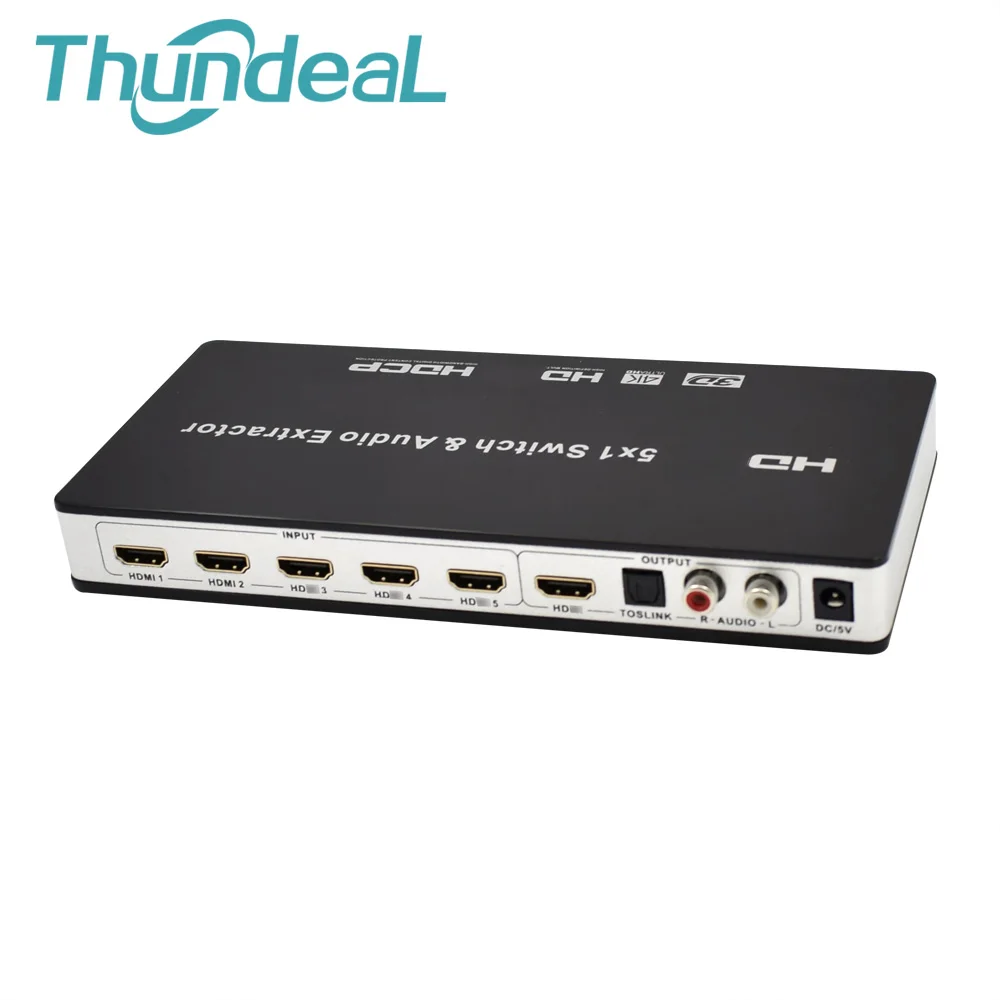 HDMI переключатель 5x1 аудио выключатель экстрактора er 4 K x 2 3D Arc EDID 7.1CH/ADV/2CH 5 порт