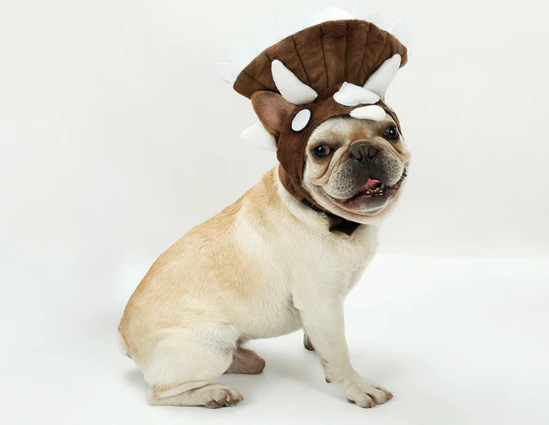 Трицератопс динозавр дизайн собака кепки шляпа для животных с бульдогом Косплей шляпа щенок забавные головные уборы аксессуары товары для собак