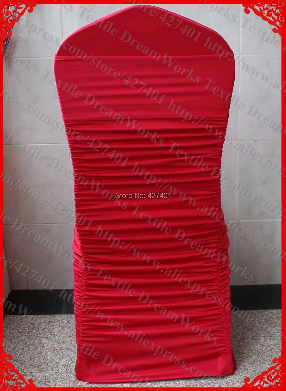 NO.14 Dark Red Ruffled Spandex Chair Cover/Lycra Chair Covers/Chair