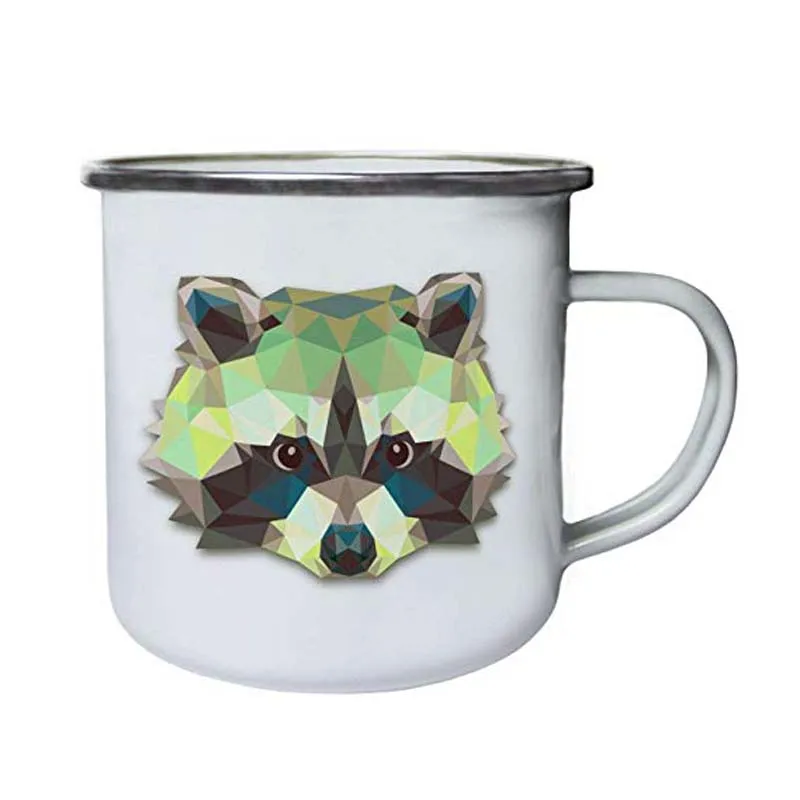 

Stainless Steel Camping Coffee Mug Raccoon Animal Lovers Novelty Retro,Enamel Birthday Christmas Outdoors Metal Enamel Campfire