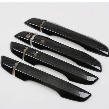 

1 Set ABS Car Door Handle Cover Carbon Fiber Style Exterior Decoration Accessories For Honda Civic 2019 2018 2017 2016