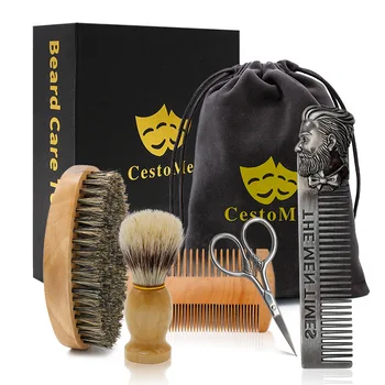

5pcs/set Men's Beard Care Set Comb Shaving Beard Brush Styling Template Beard Comb Set G0327