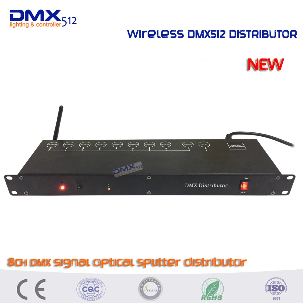 DHL 2.4 г Беспроводной DMX 8ch дистрибьютор DMX512 Свет этапа сигнала Усилители домашние Splitter 8 dmx-сплиттер