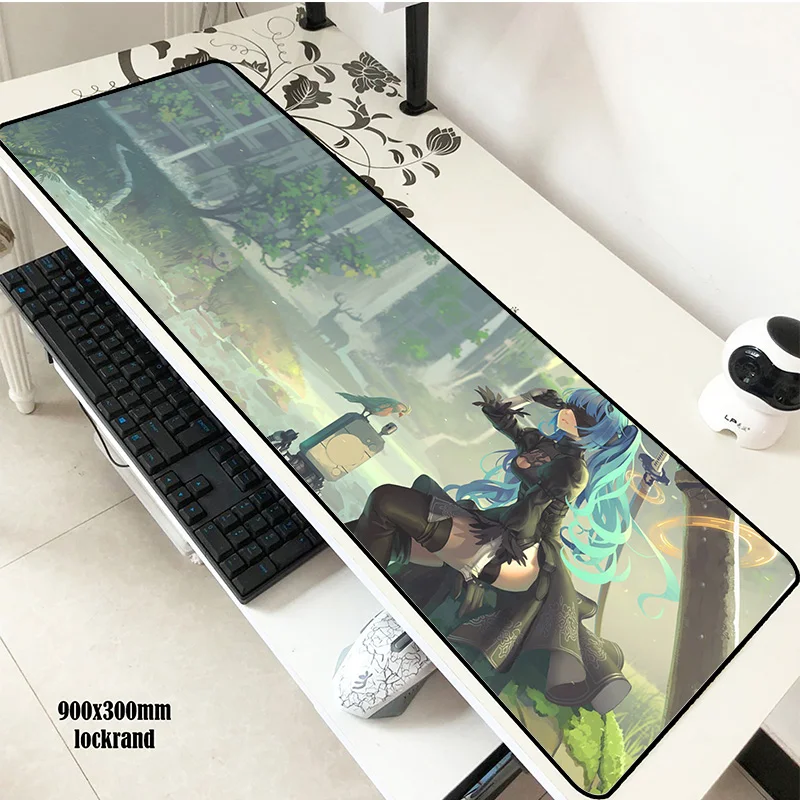 NieR Automata padmouse 900x300x2 мм коврик для мыши большой notbook компьютерный коврик для мыши сексуальные игровые коврики для мыши геймерский коврик для мыши с клавиатурой