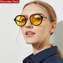 Винтаж Круглые Солнцезащитные очки Для женщин Для мужчин Металл Обёрточная бумага очки круглой Брендовая Дизайнерская обувь солнцезащитные очки, зеркальные, UV400 очки