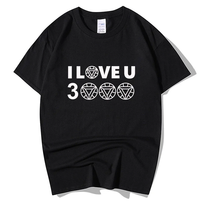 

I Love U 3000 Times Iron Man Tony Stark T Shirt Avengers Super Hero Marvel Tees Men Short Sleeve Big Size O Neck Cotton T-Shirt