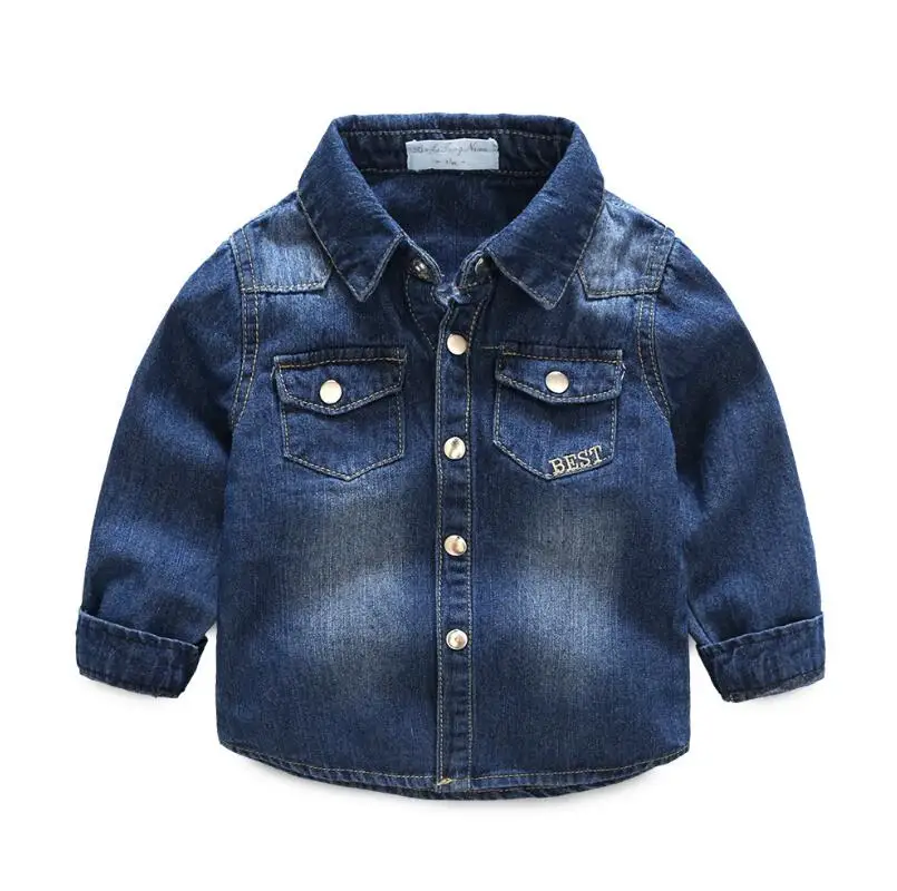Весна-Осень 2018 модная джинсовая куртка для мальчиков пальто девочек одежда