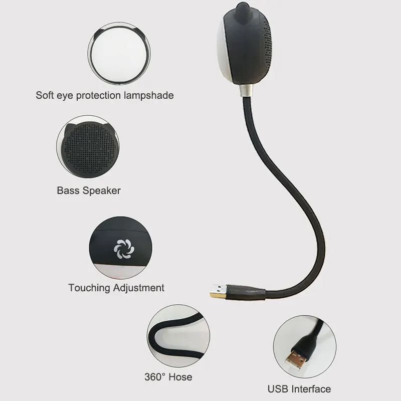Творческий USB Настольная лампа с Bluetooth Динамик гибкий Портативный L3 смарт-динамик USB светодиодный свет книга для Тетрадь& компьютер DA