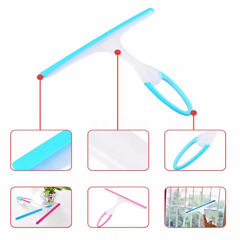 Window Glass Cleaning Wiper Brush Eco-Friendly Soft Glass Scraper Glass Wiper Cleaner Helper Household Cleaning Tool