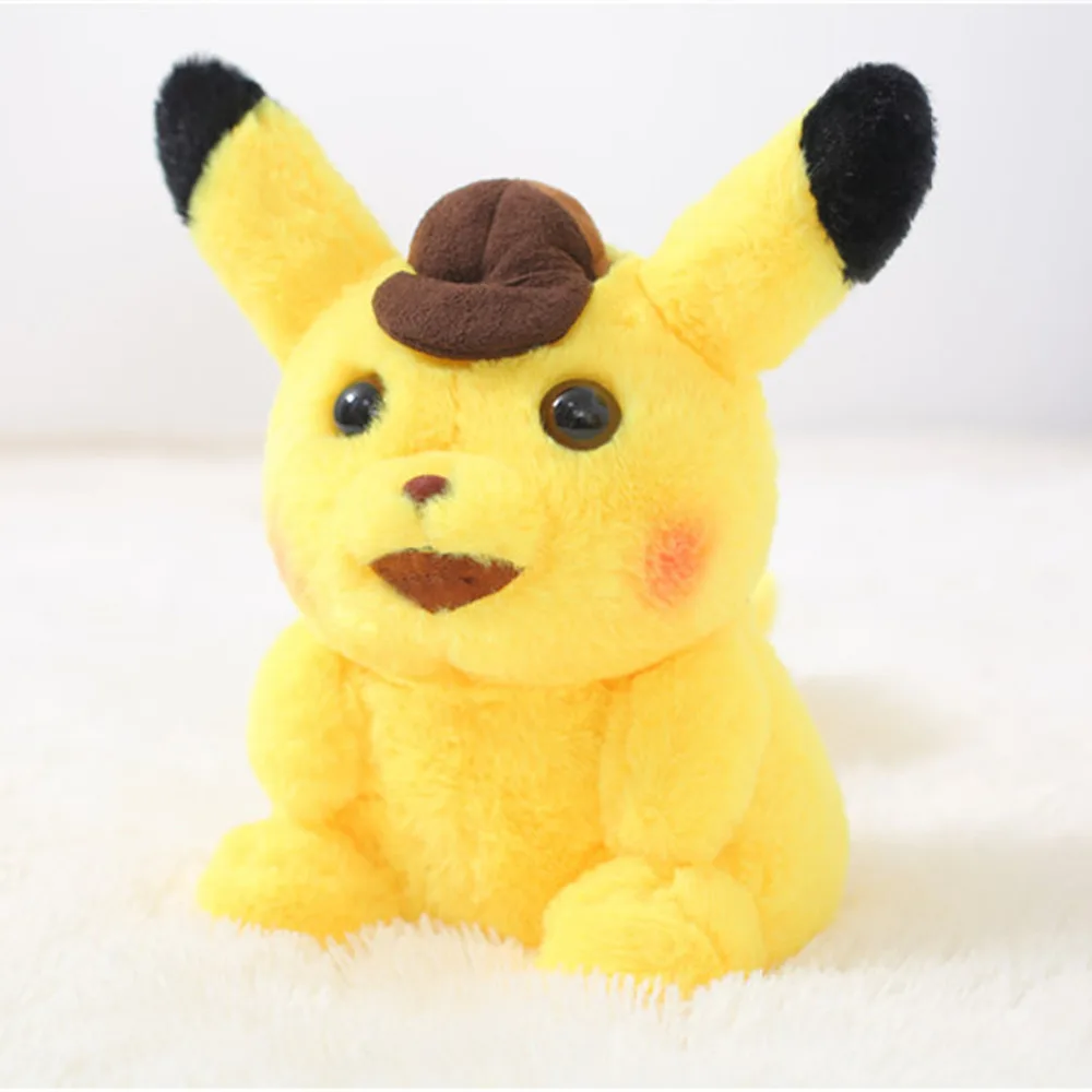 

high quality Detective Pikachu Plush Toys Collection Ryme Pikachu Plush Doll Toys For kids toys Christmas Gift