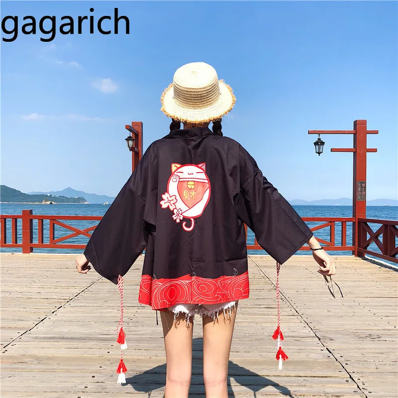 

Gagarich Japanese Kimono Traditional Yukata Women Kimono Cosplay Shirt Blouse Women Yukata Japanese Clothes Lucky Cat Cartoon