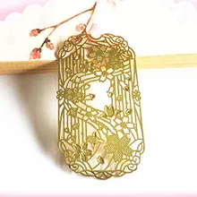 3 шт. металлическая серия Сакура китайский стиль трафарет закладки креативные маленькие и Романтические полые металлическая, для книги зажимы