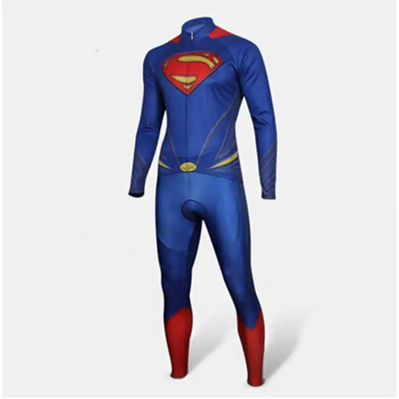 

Super Hero Superman cycling jersey men/women/children bike/bicycle wear long cycling clothing free shipping