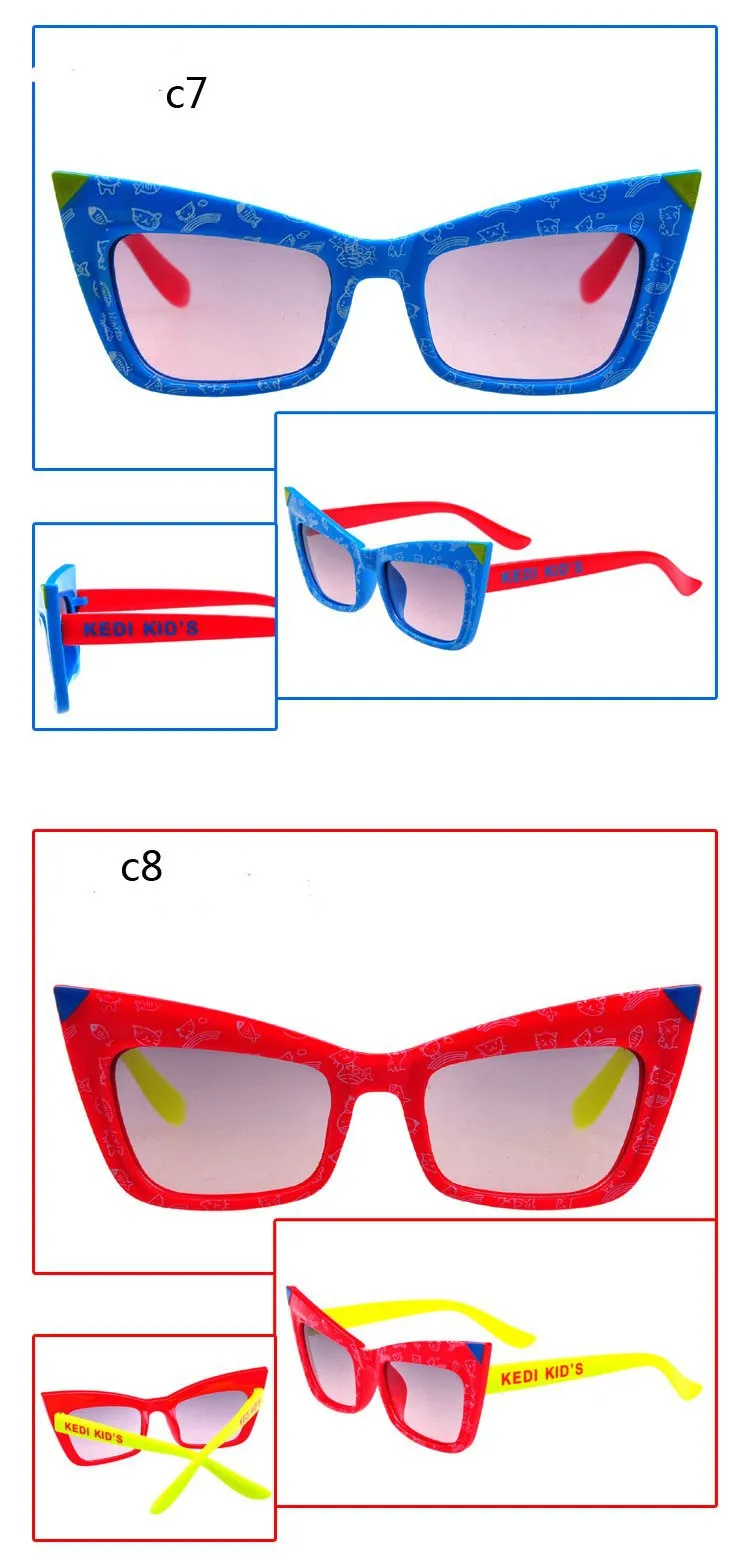 Модные кошачьи глаза очки детские солнечные очки линзы цветные oculos de sol детские очки кошачьи очки