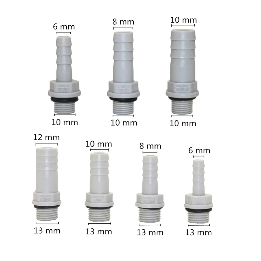 1/", 1/4" резьба до 6/8/10/12 мм прямой разъем для шланга Пластик-Сталь аквариумный воздушный насос совместный трубы адаптер